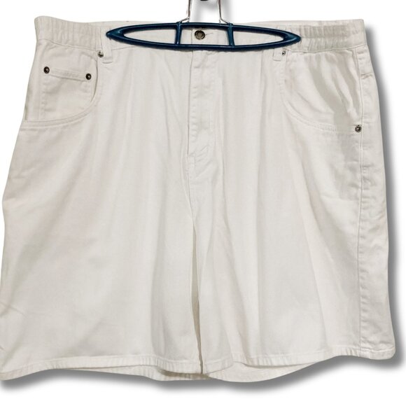 JONATHAN G Vintage men's off-white denim shorts ~ LARGE XL 1X 40" - 41" waist - Picture 1 of 11